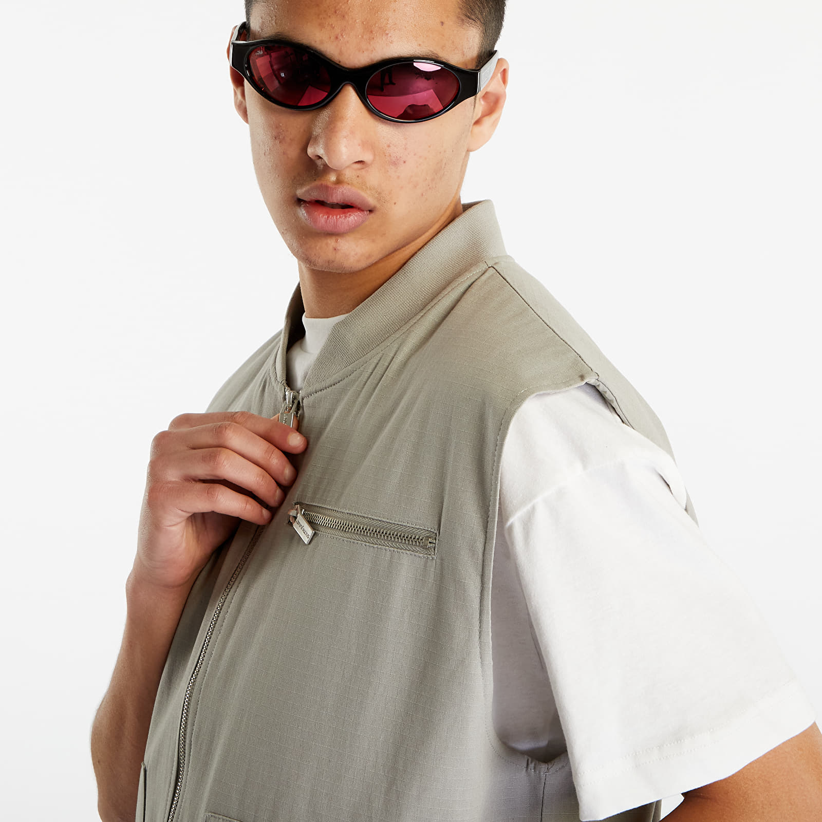 Vests Sixth June Crew Embroidered Vest Grey