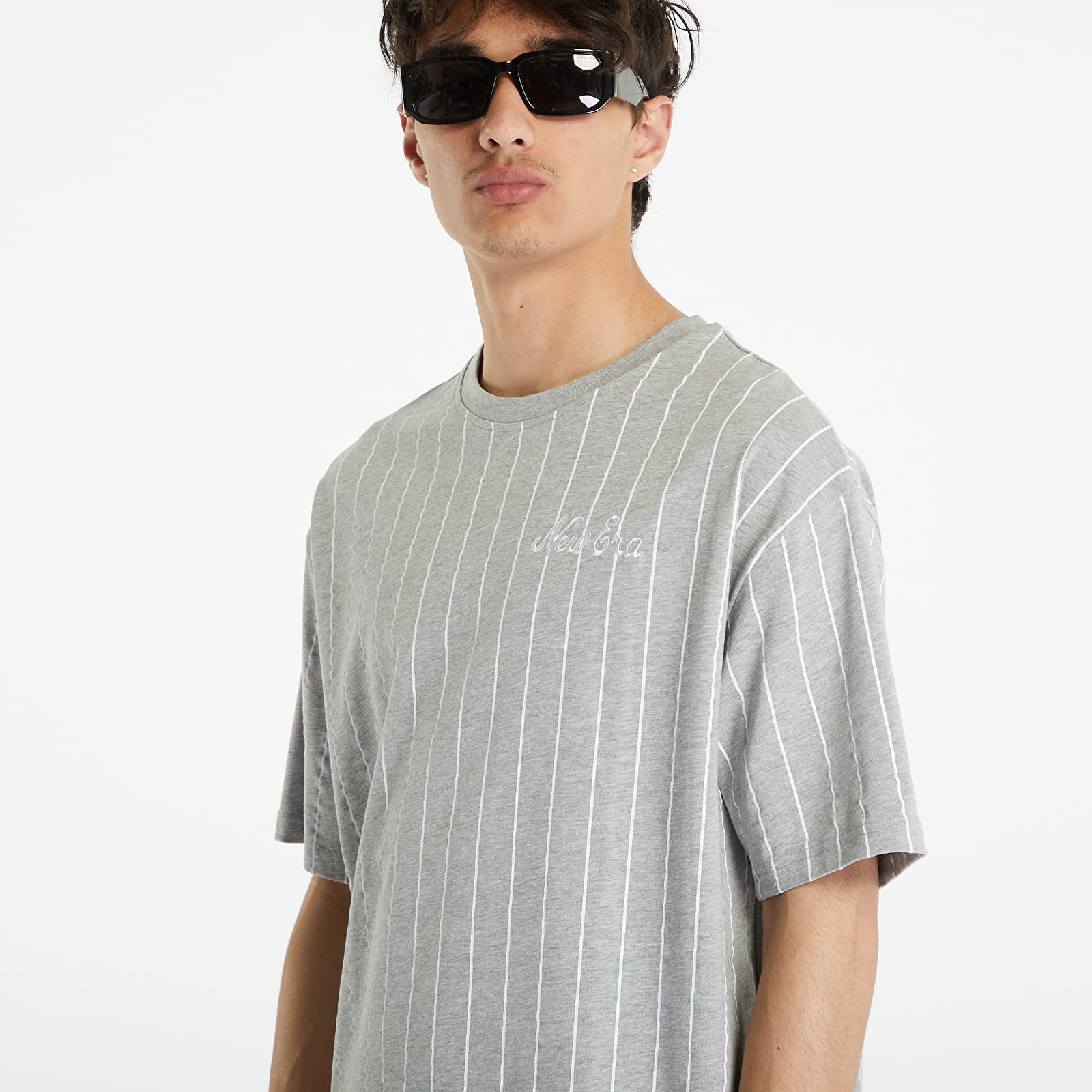 T-shirts New Era Pinstripe Oversized T-Shirt Heather Gray/ White