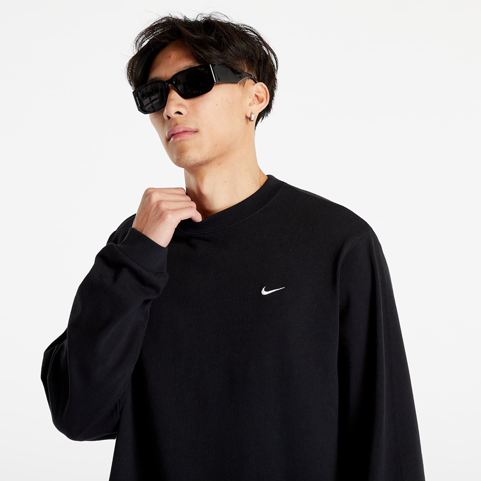 Muške majice Nike Solo Swoosh Unisex Long-Sleeve Top Black/ White
