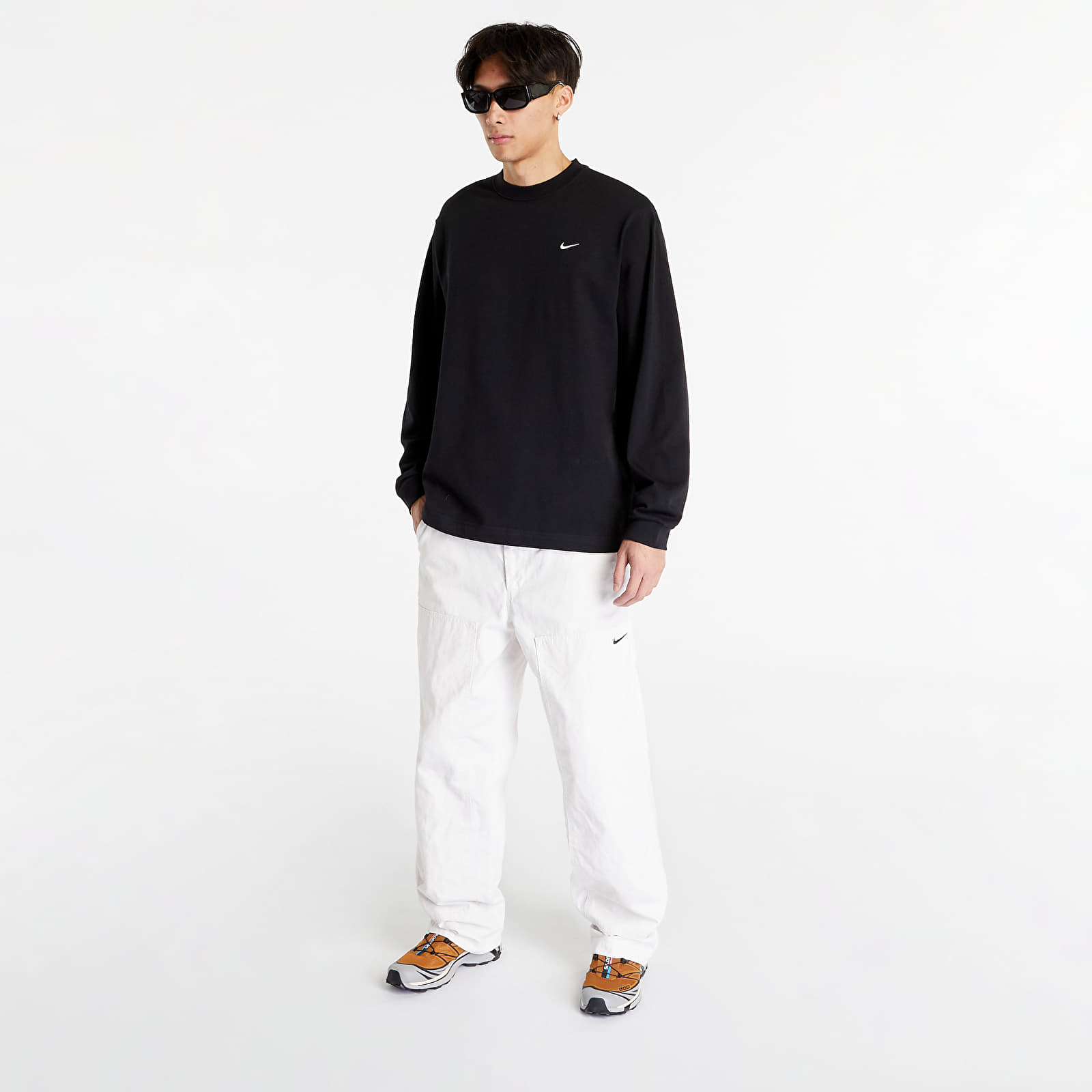 Muške majice Nike Solo Swoosh Unisex Long-Sleeve Top Black/ White