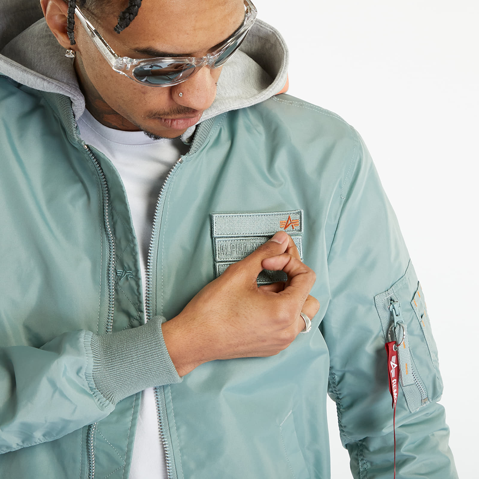 Chaquetas Alpha Industries MA-1 TT Hood Custom Dusty Green
