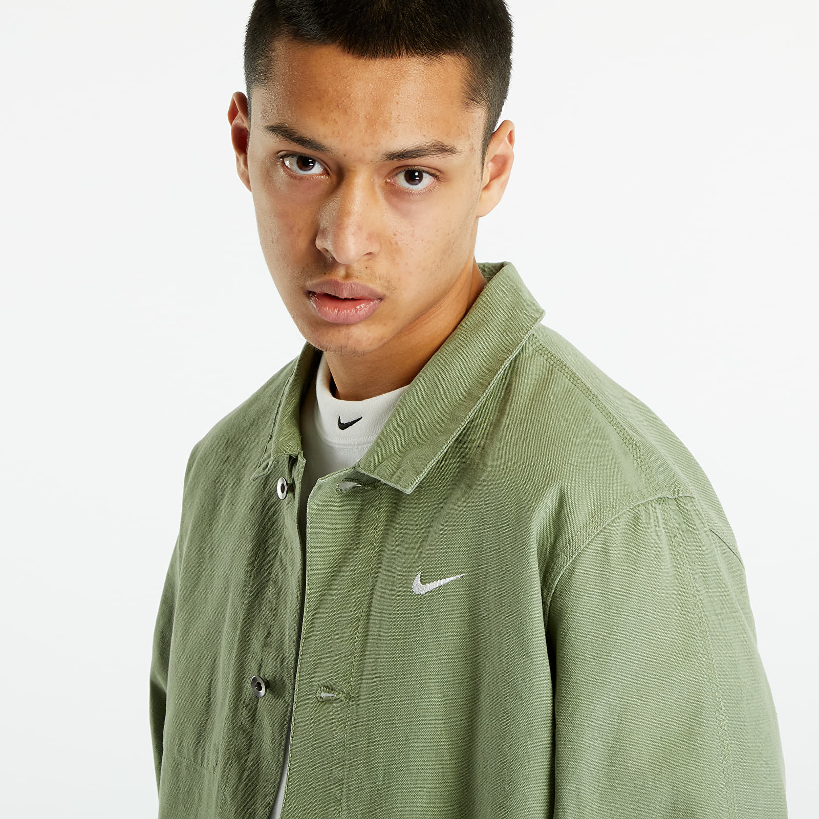 Jackets Nike Sportswear Men s Unlined Chore Coat Oil Green White Queens