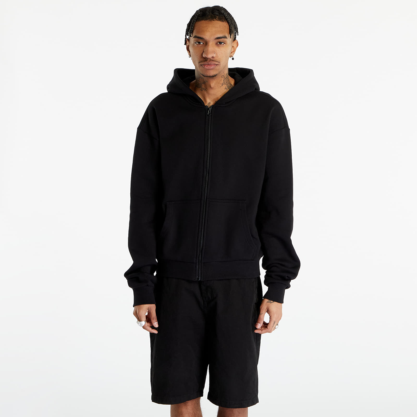 Mikinas ar kapuci un sporta krekli Urban Classics Ultra Heavy Zip Hoody Black