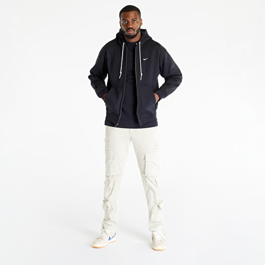 Sweatshirt Nike Solo Swoosh Men's Full-Zip Hoodie Black/ White