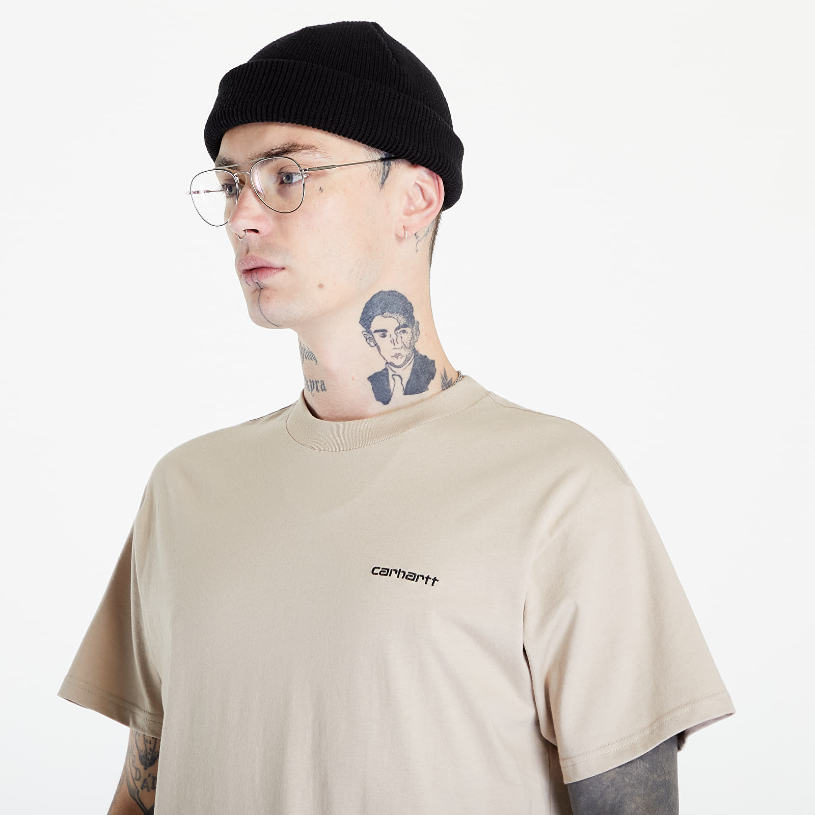 Meeste T-särgid Carhartt WIP S/S Script Embroidery T-Shirt Wall/ Black