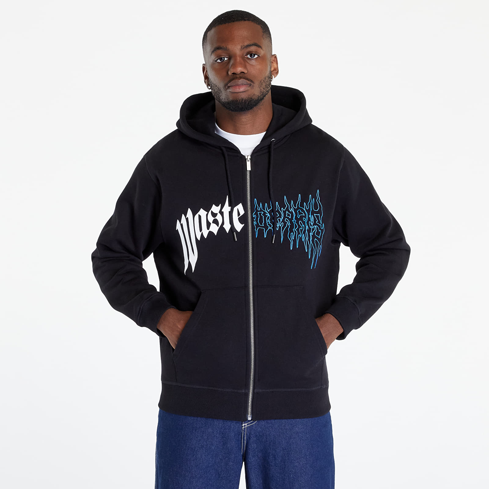 Hanorac Wasted Paris Hoodie Zip Dark Pitcher Black