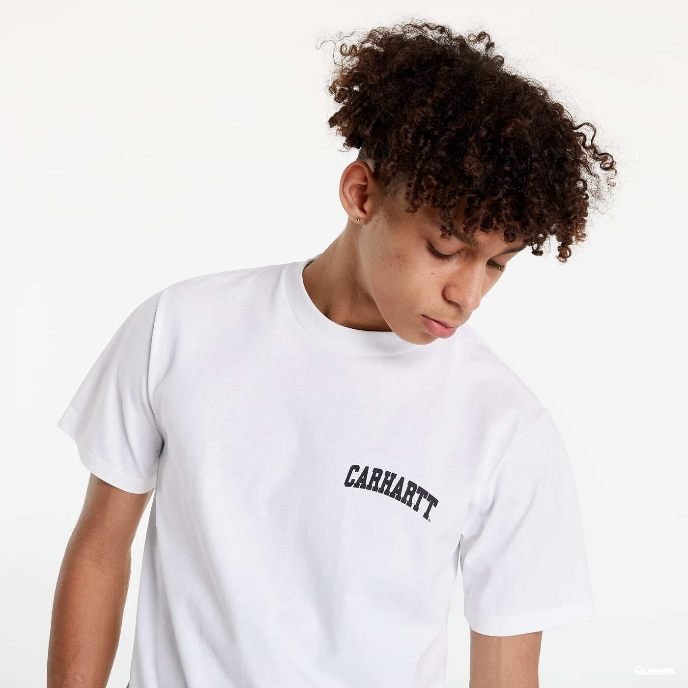 Heren T-shirts Carhartt WIP S/S University Script T-Shirt White/ Black