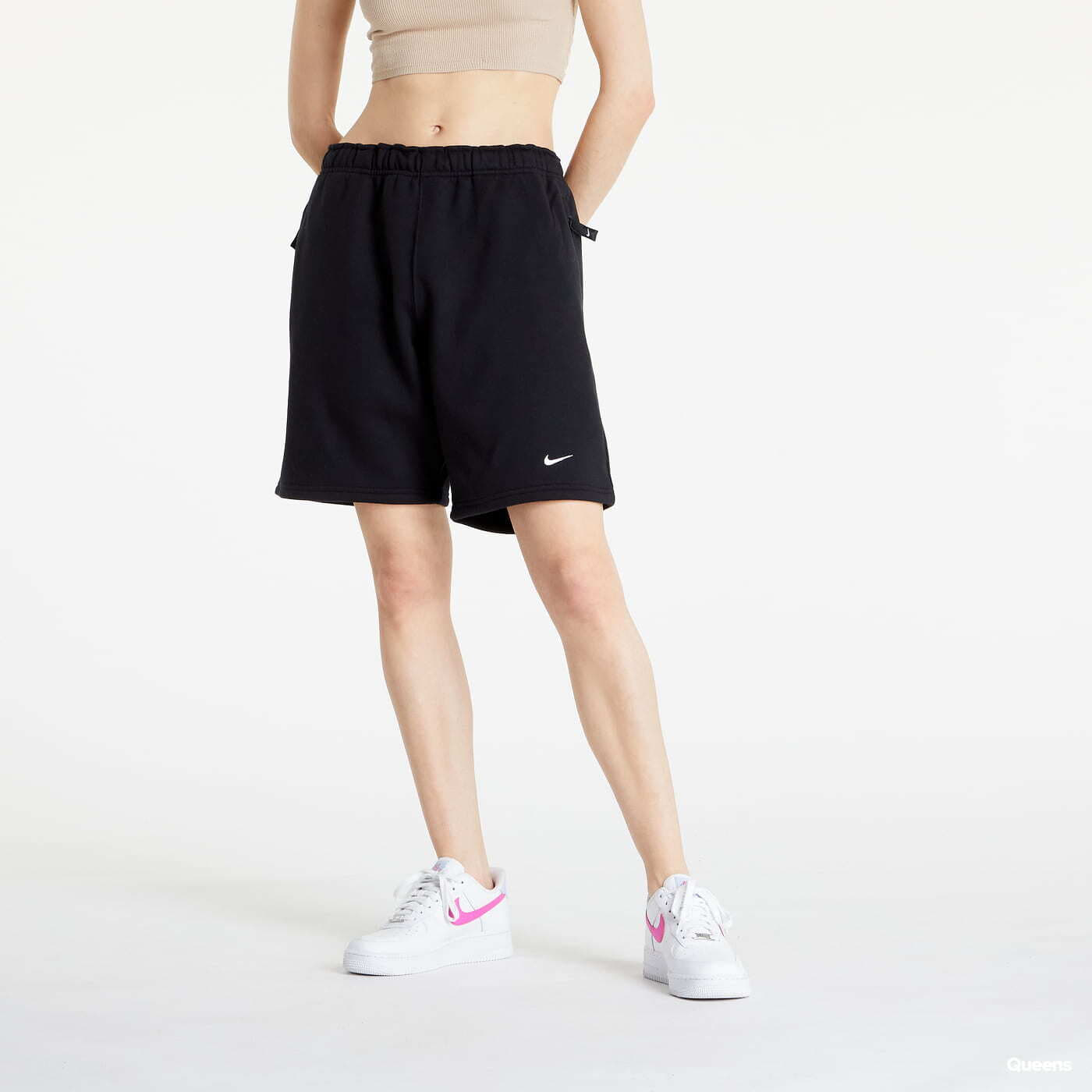 Men's shorts Nike NRG Solo Swoosh Fleece Shorts UNISEX Black/ White