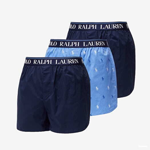 Trunks Ralph Lauren Stretch Cotton Three Slim Fit Boxers 3-Pack Blue