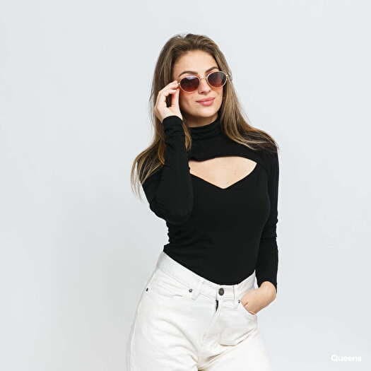 Black cut out turtleneck top best sale