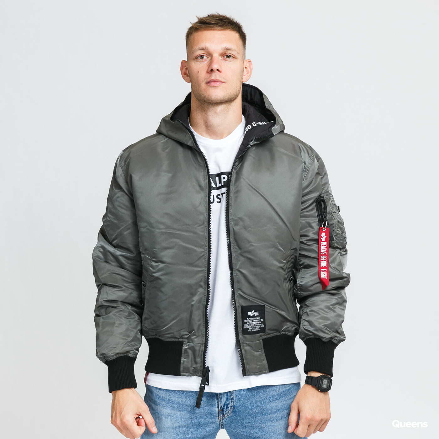 Jackets Alpha Industries Hooded Puffer FD Reversible Black/ Olive