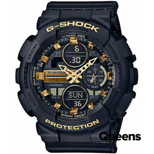 Watches Casio G Shock GMA S140M 1AER Metallic Markers and Accents Black Gold Queens