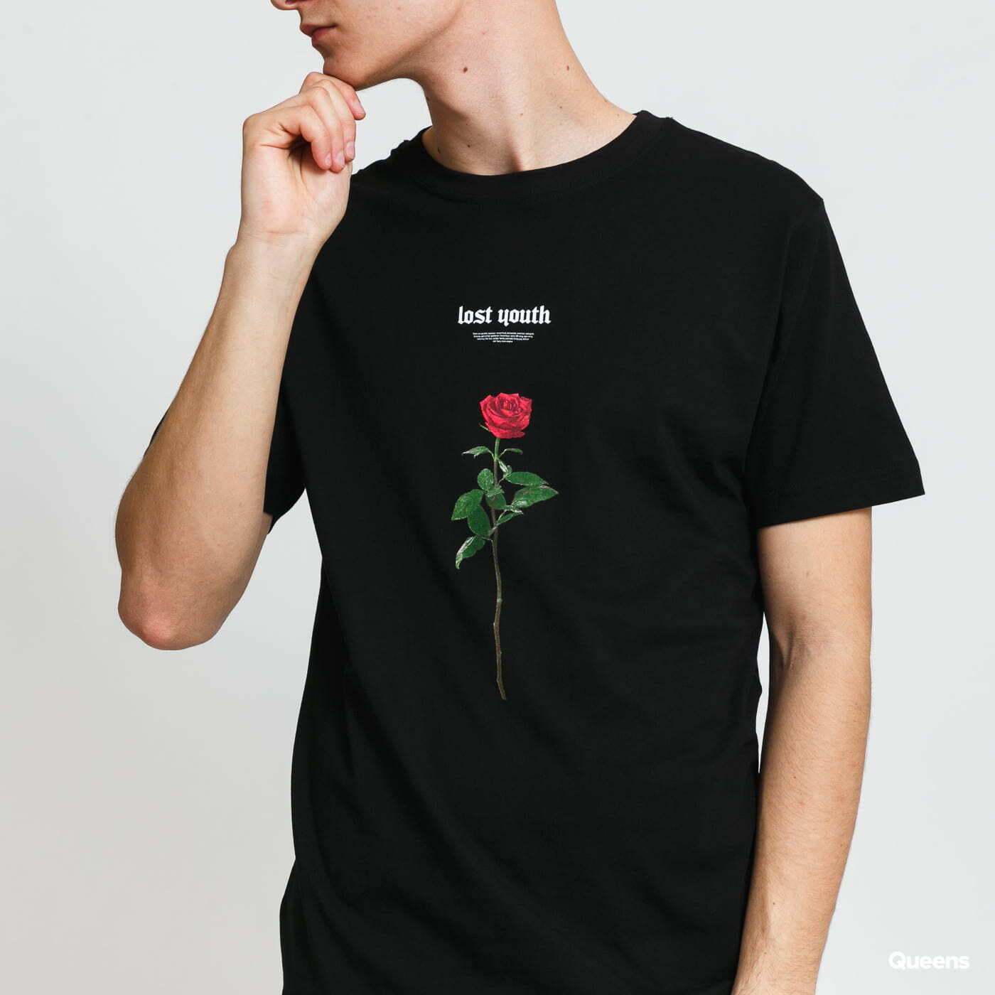 T-shirts Urban Classics Lost Youth Rose Tee Black