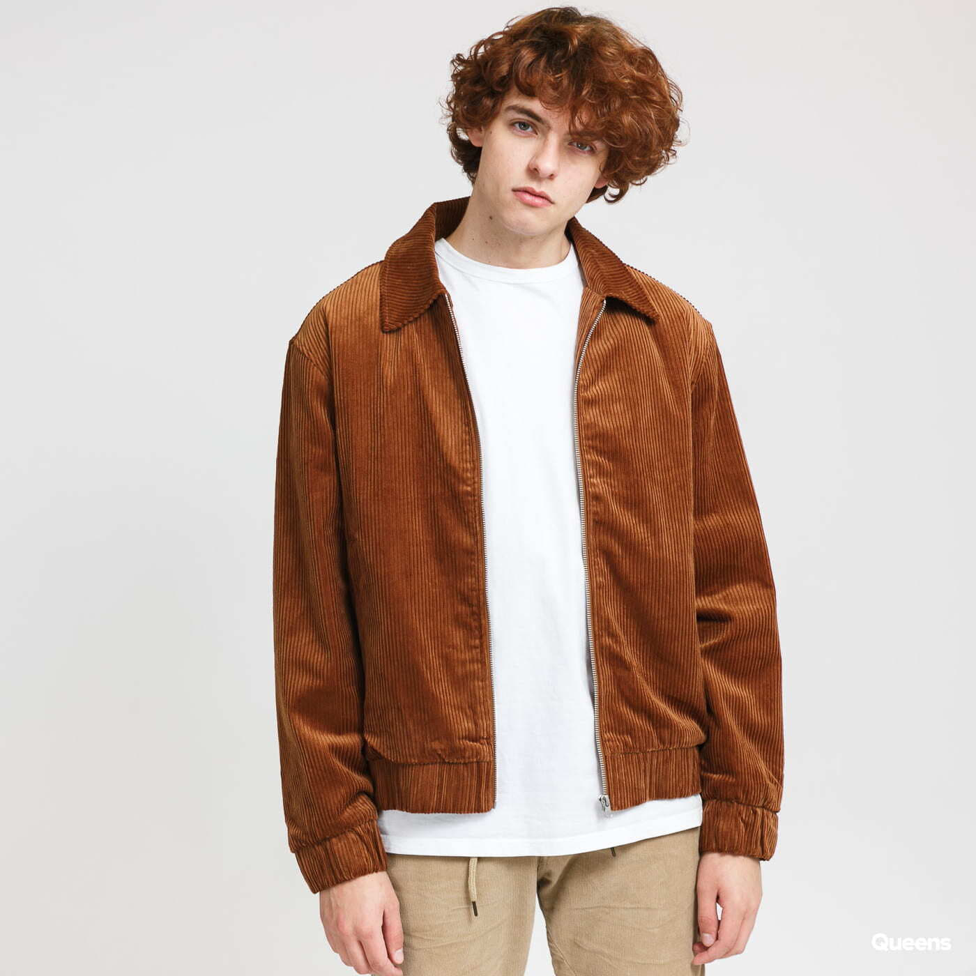 Casacos Urban Classics Boxy Corduroy Jacket Brown