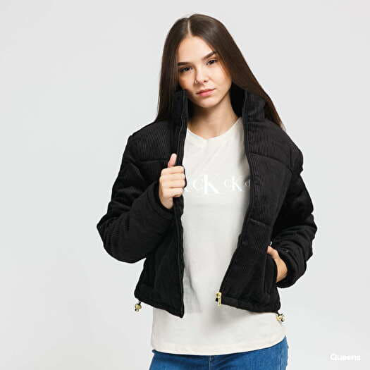 Jackets Urban Classics Ladies Corduroy Puffer Jacket Black | Queens | Jacken