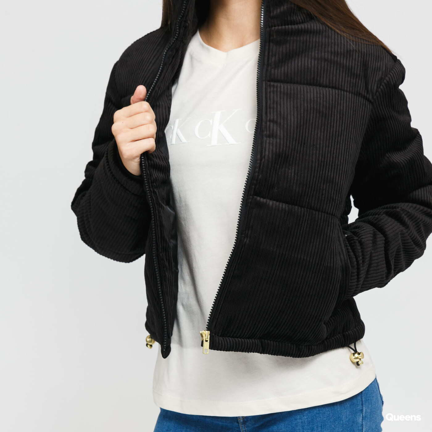 Jassen Urban Classics Ladies Corduroy Puffer Jacket Black
