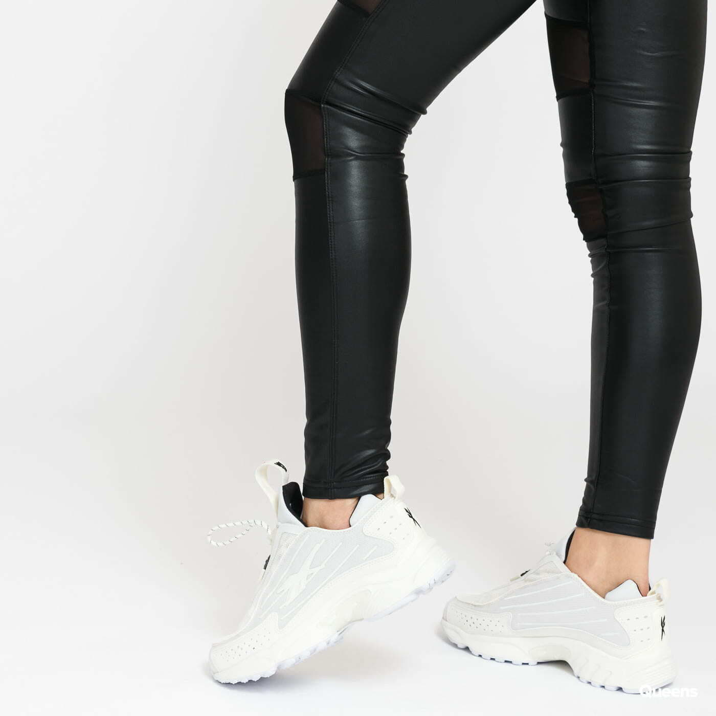 Leggings Urban Classics Ladies Tech Mesh Faux Leather Leggings Black |  Queens | Leggings