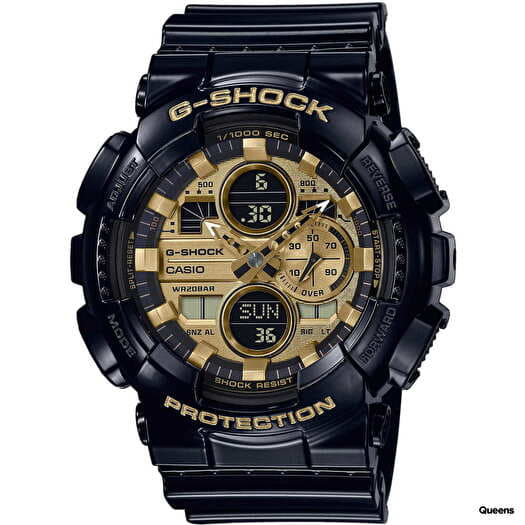 Horloges Casio G Shock GA 140GB 1A1ER Black Gold Queens