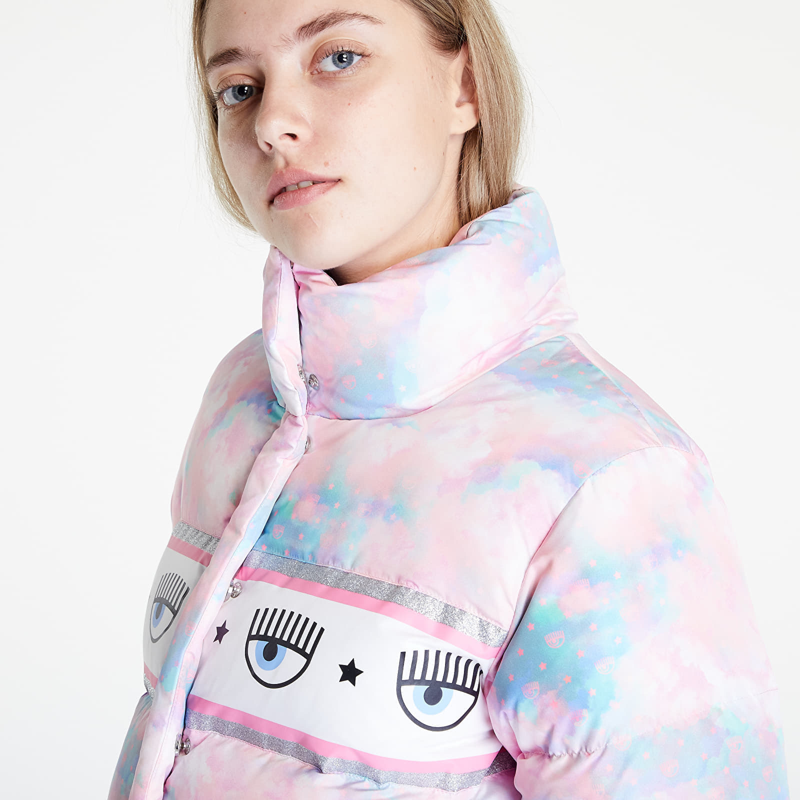 Kurtki Chiara Ferragni Maxilogomania Jacket Clouds