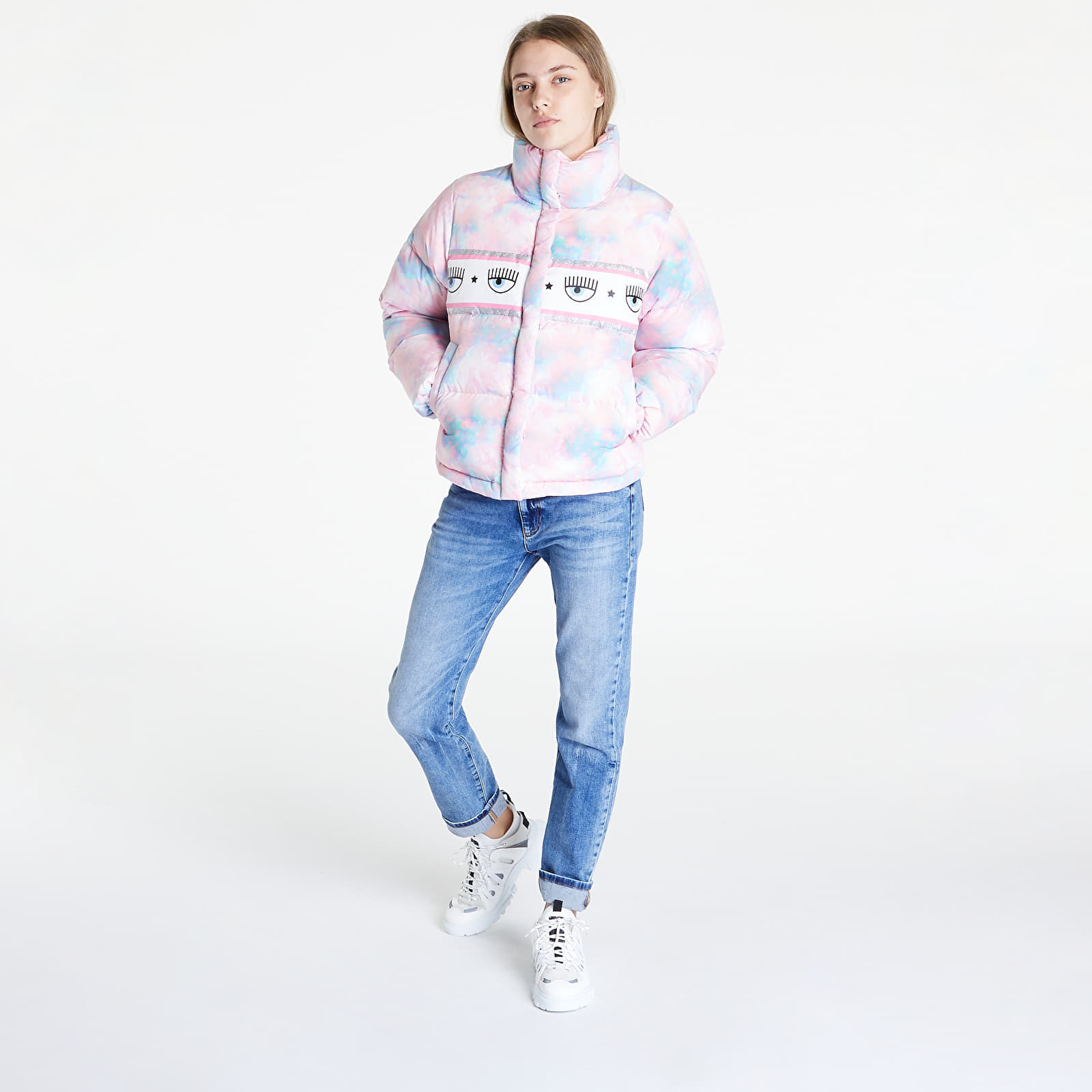 Kurtki Chiara Ferragni Maxilogomania Jacket Clouds