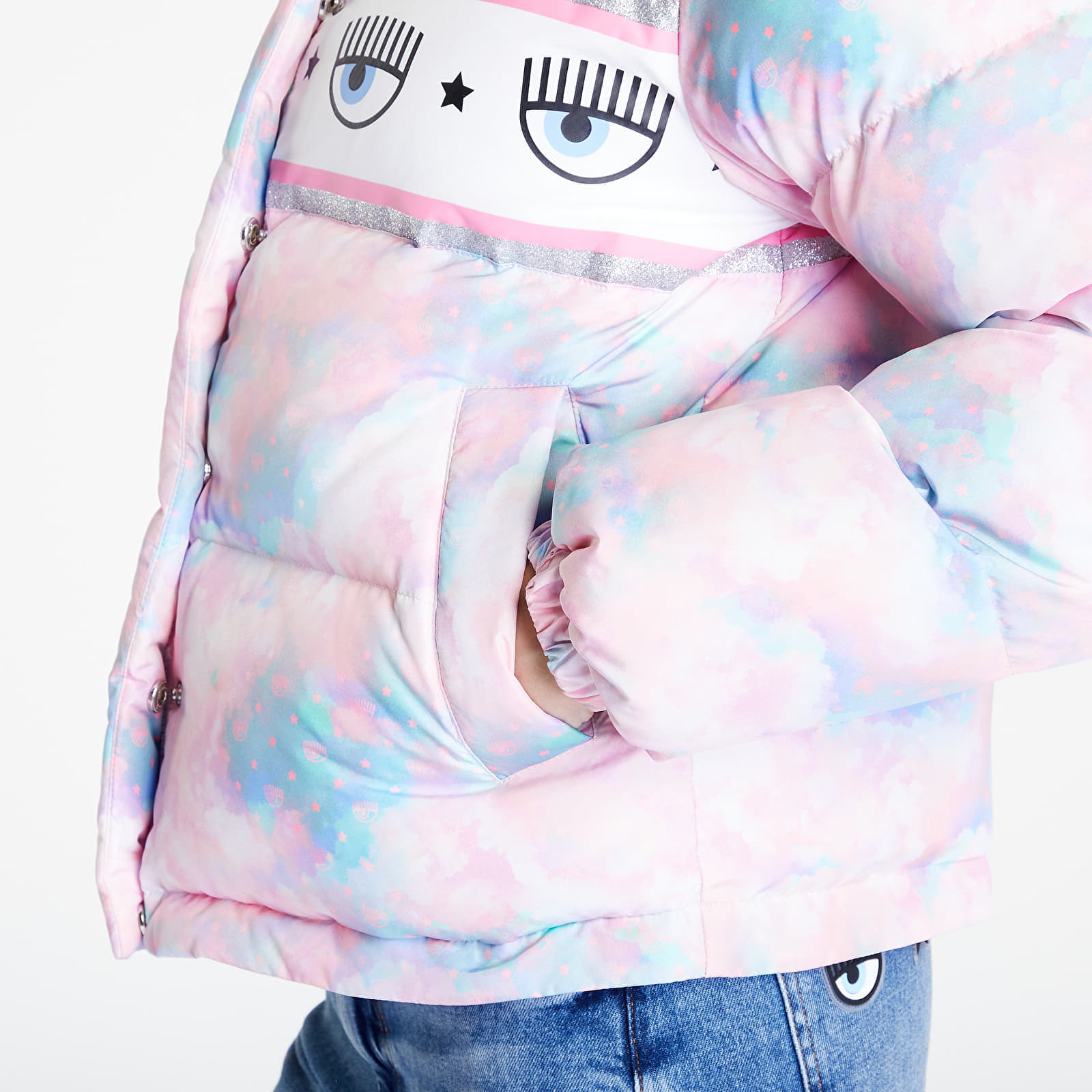 Kurtki Chiara Ferragni Maxilogomania Jacket Clouds
