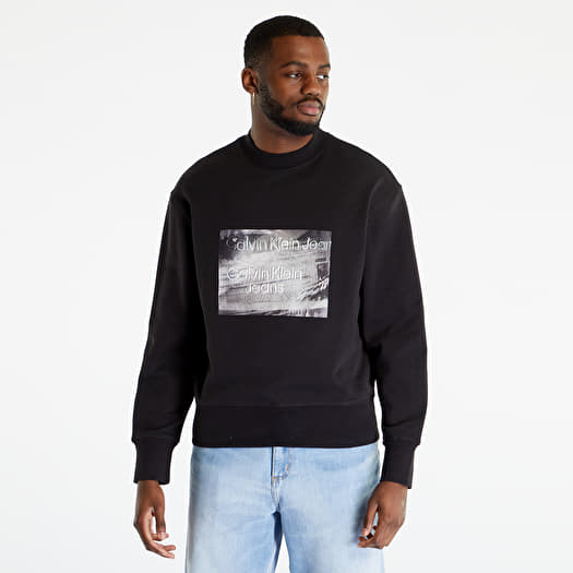 Sweatshirts and Sweaters Calvin Klein Jeans Motion Blur Photopri Sweatshirt Black Queens