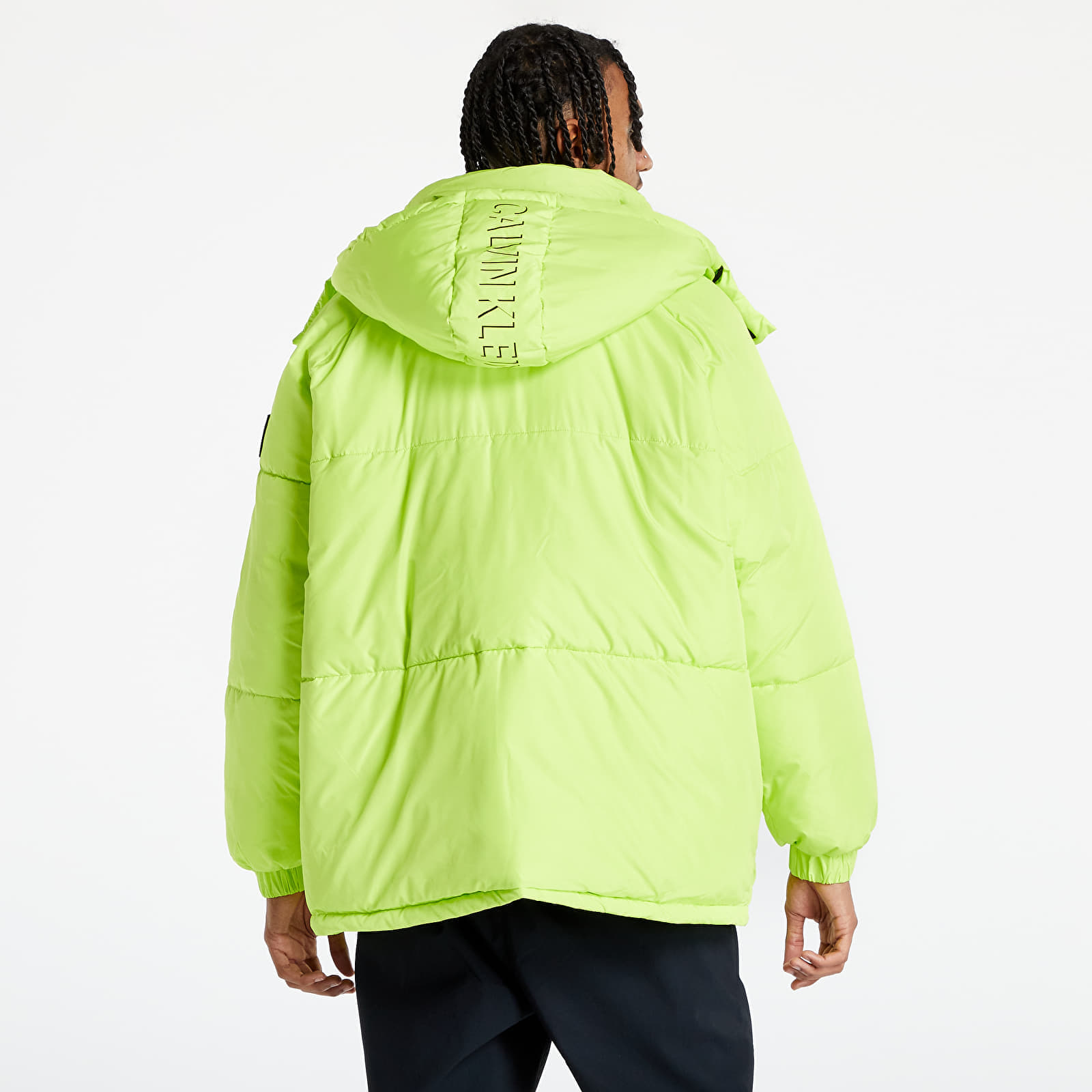 Calvin klein men's neon puffer with hood store