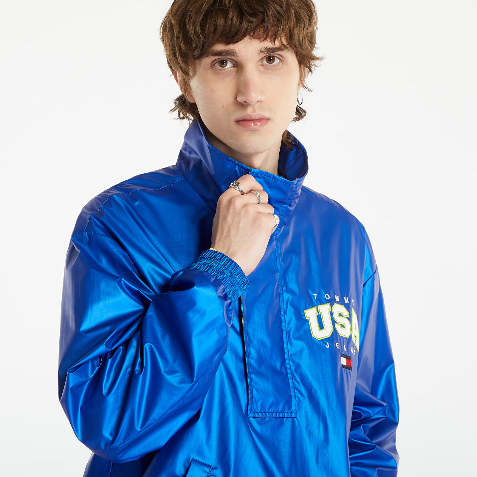 Bundy TOMMY JEANS Relaxed Metallic Popover Jacket Ultra Blue