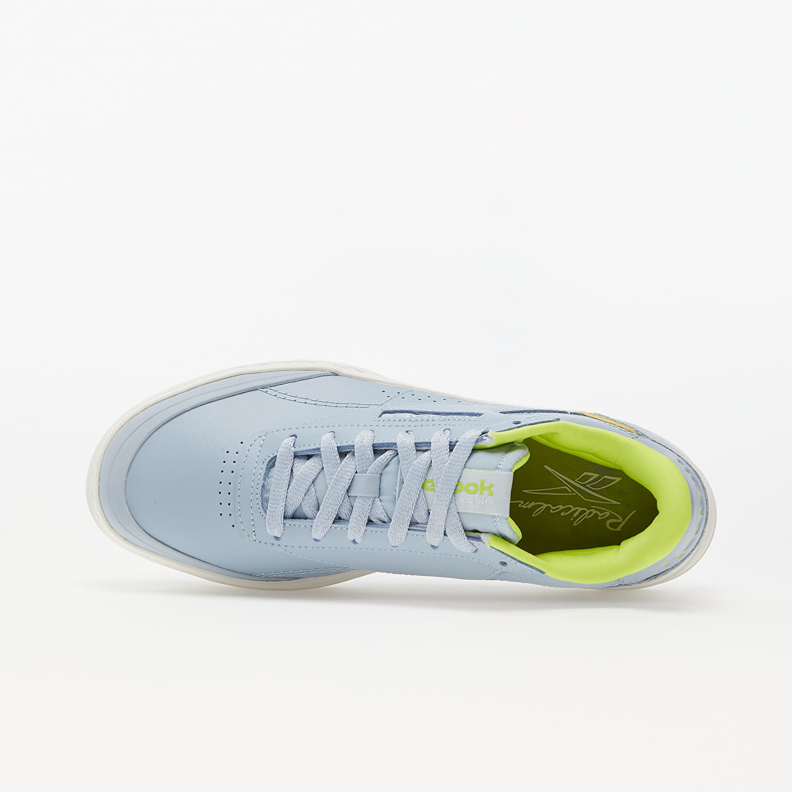 Women's sneakers and shoes Reebok Club C Double Geo Grey/ Chalk/ Acid Yellow