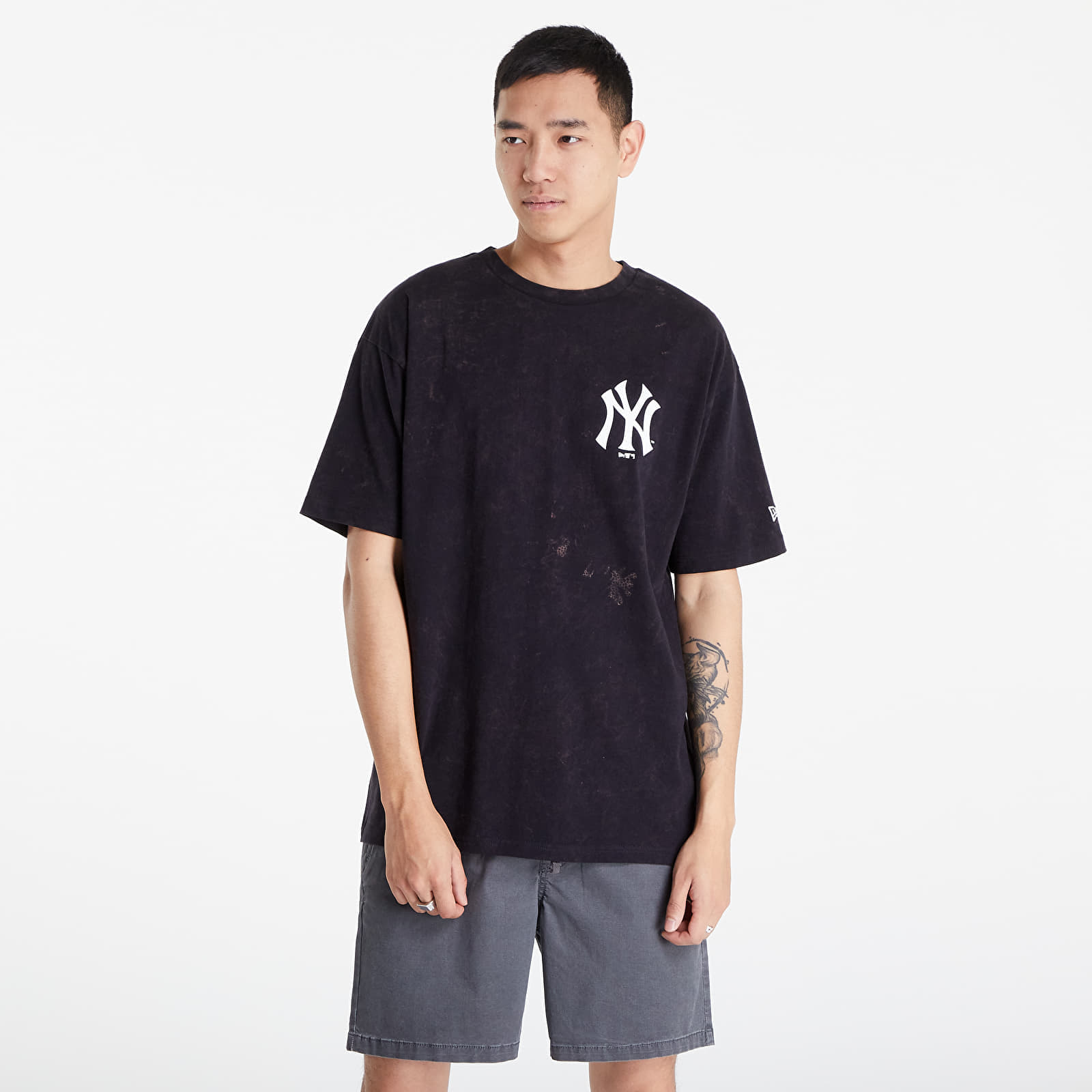 Trička New Era New York Yankees Washed Team Logo T-Shirt Navy