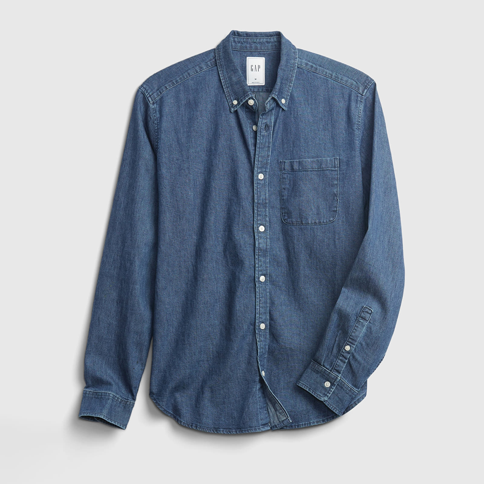 Shirts GAP Ls 1 Pkt Denim Shirt Medium Indigo