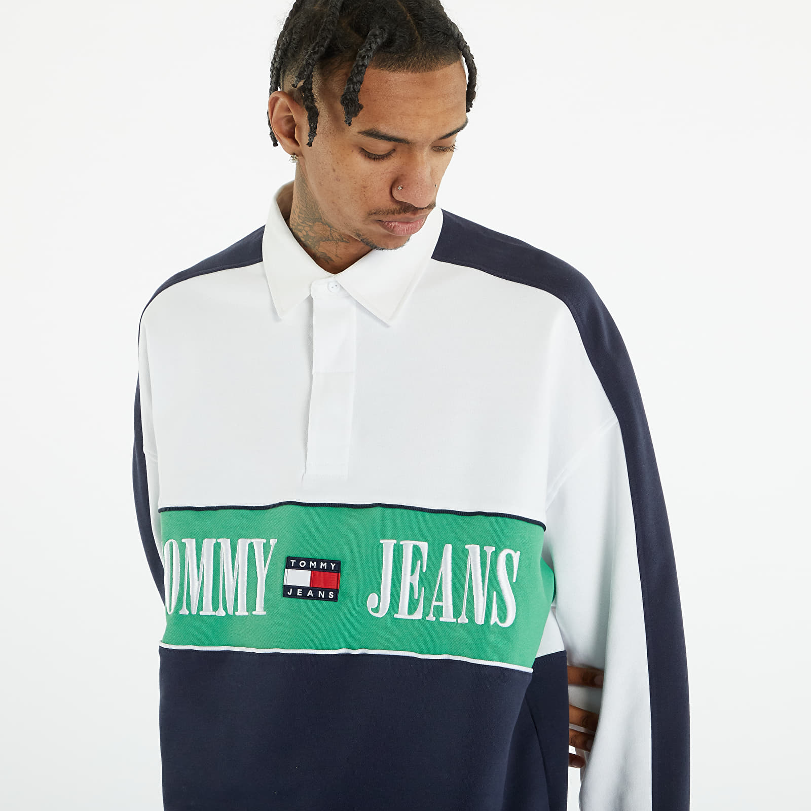Shirts Tommy Jeans Oversized Archive Rugby Shirt Blue