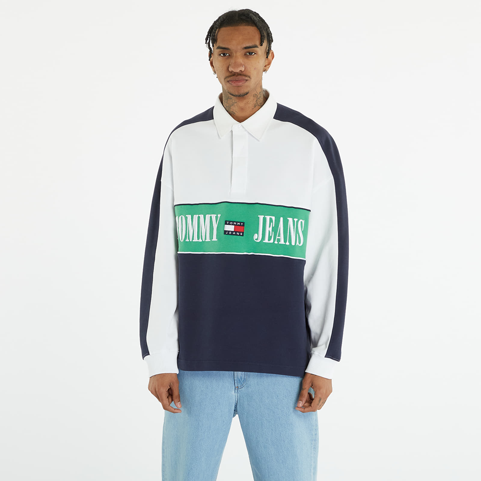 Shirts Tommy Jeans Oversized Archive Rugby Shirt Blue Queens