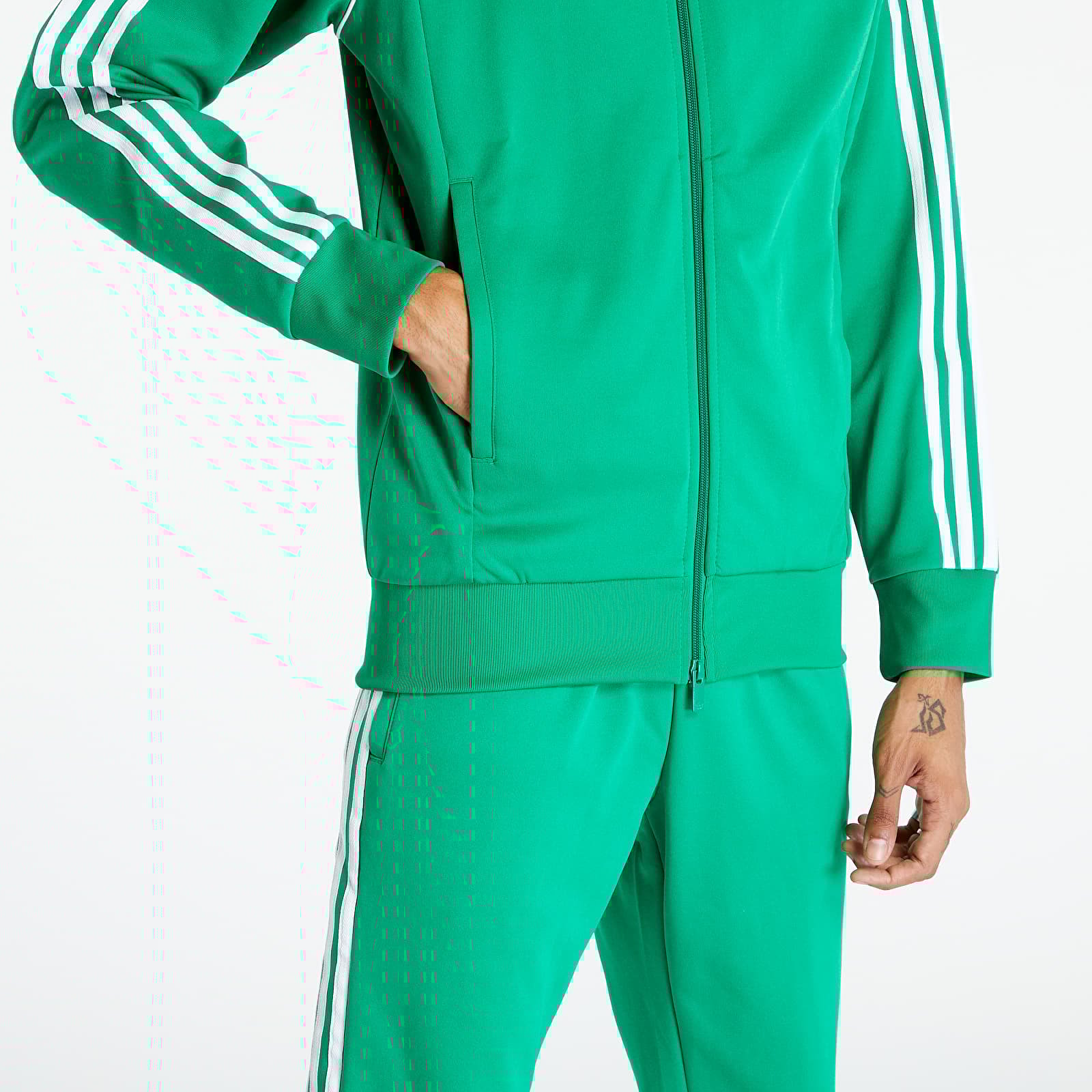 Adidas originals superstar track top green hot sale