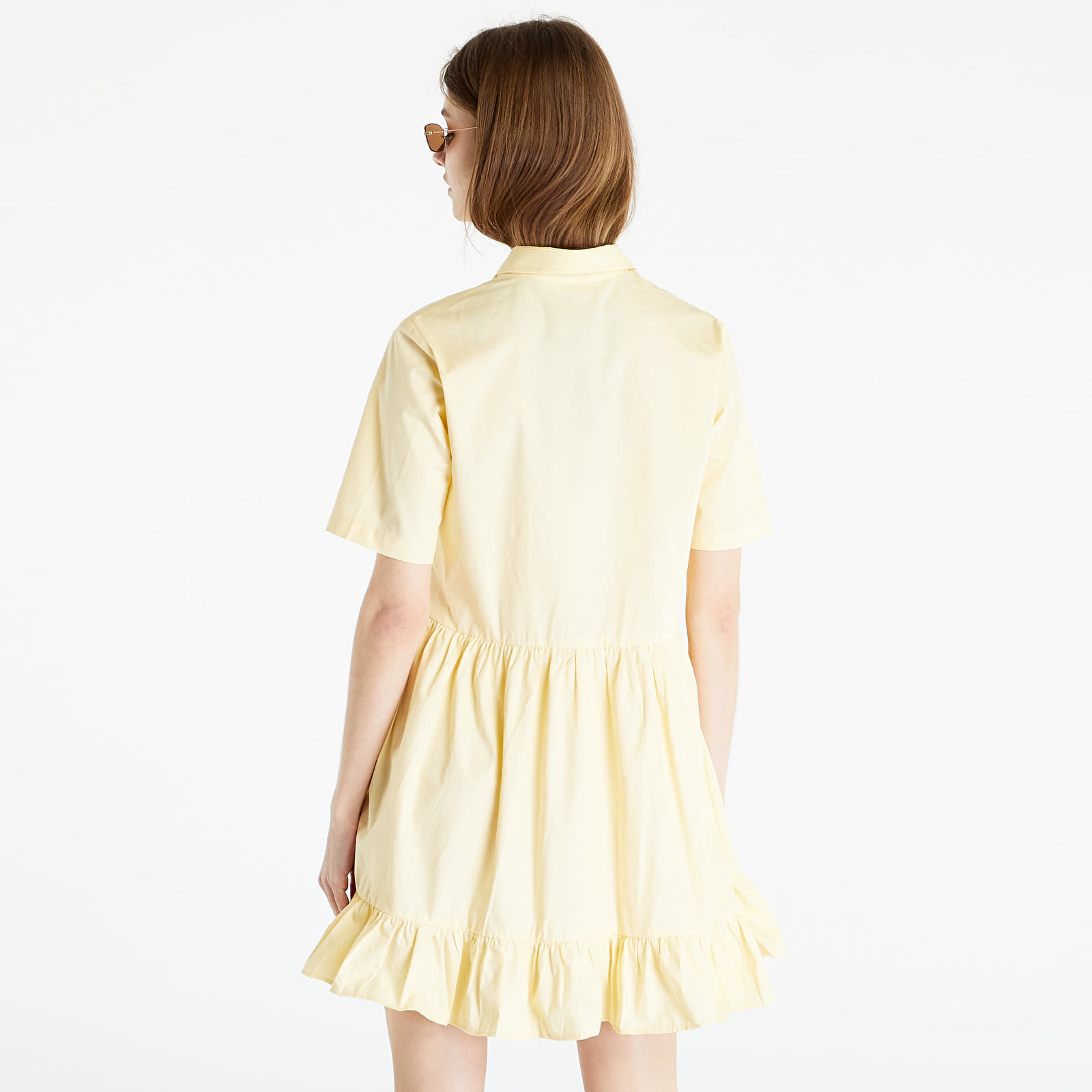 Dresses TOMMY JEANS Poplin Tiered Ss Shirt Dress Yellow