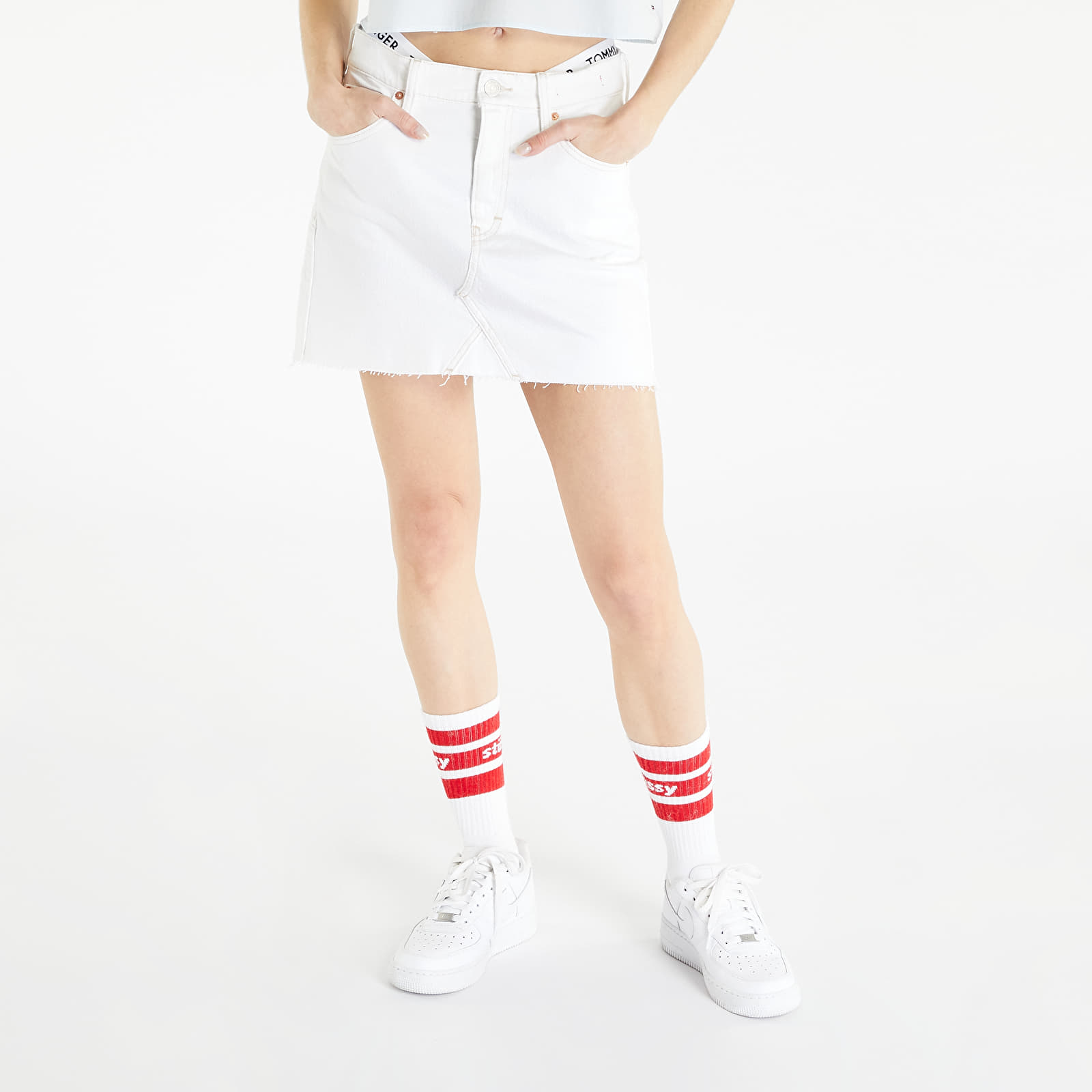 Sukně TOMMY JEANS Izzie Mini Denim Skirt Denim Color