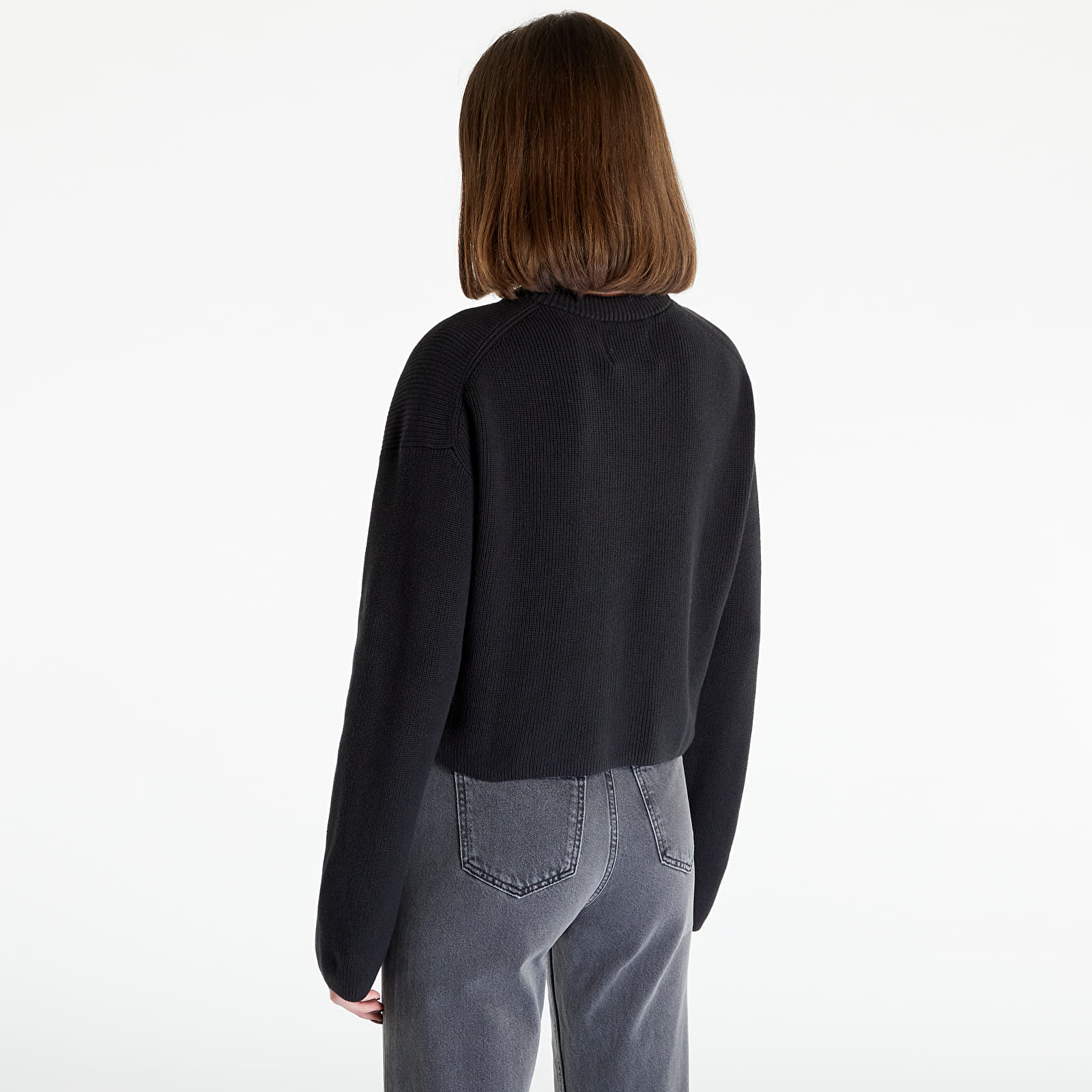 Svetry CALVIN KLEIN JEANS Blown Up Ck Loose Pullover Black