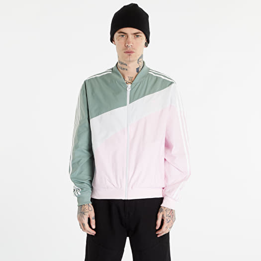 Vetrovka adidas Originals Swirl Woven Track Jacket Silver Green/ Clear Pink