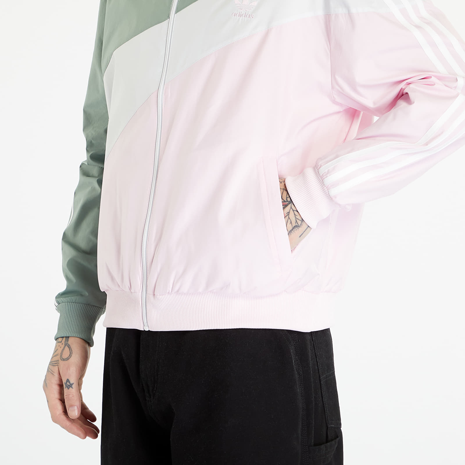 Dzsekik adidas Originals Swirl Woven Track Jacket Silver Green/ Clear Pink