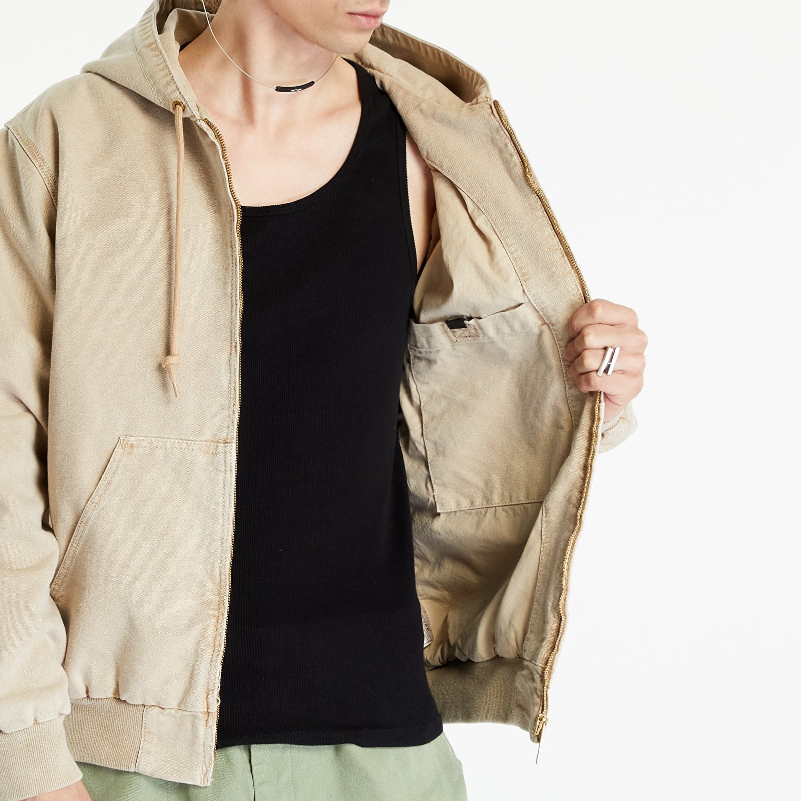 カーハートアクティブジャケット Dusty H Brown faded Jackets