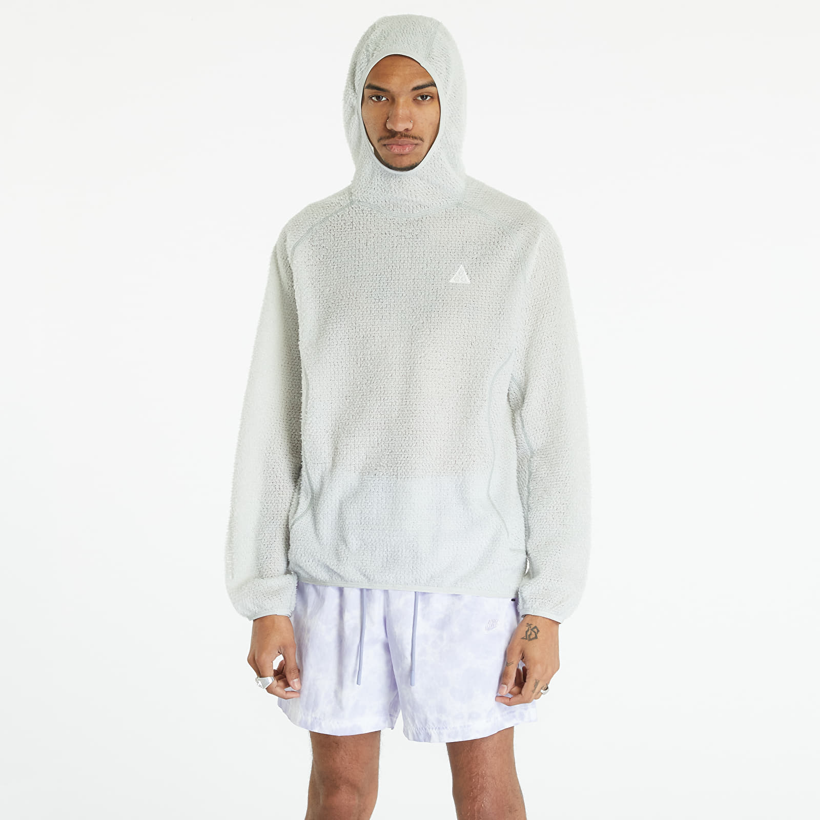 Mikiny Nike ACG "Wolf Lichen Caps" Men's Mid-layer Top Light Silver/ Speed Yellow/ Summit White