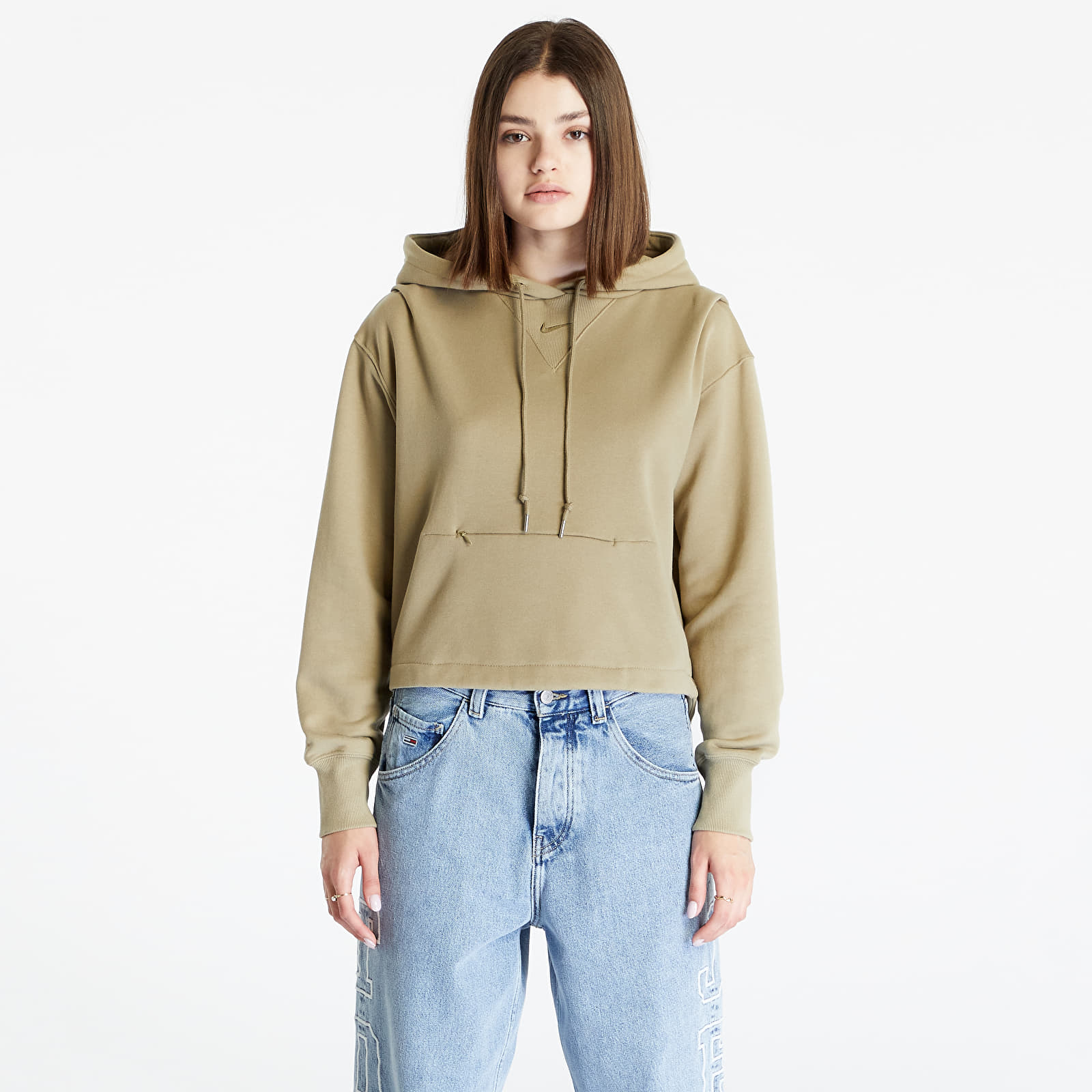 Mikiny Nike Sportswear Modern Fleece Women's Oversized French Terry Hoodie Neutral Olive/ Medium Olive