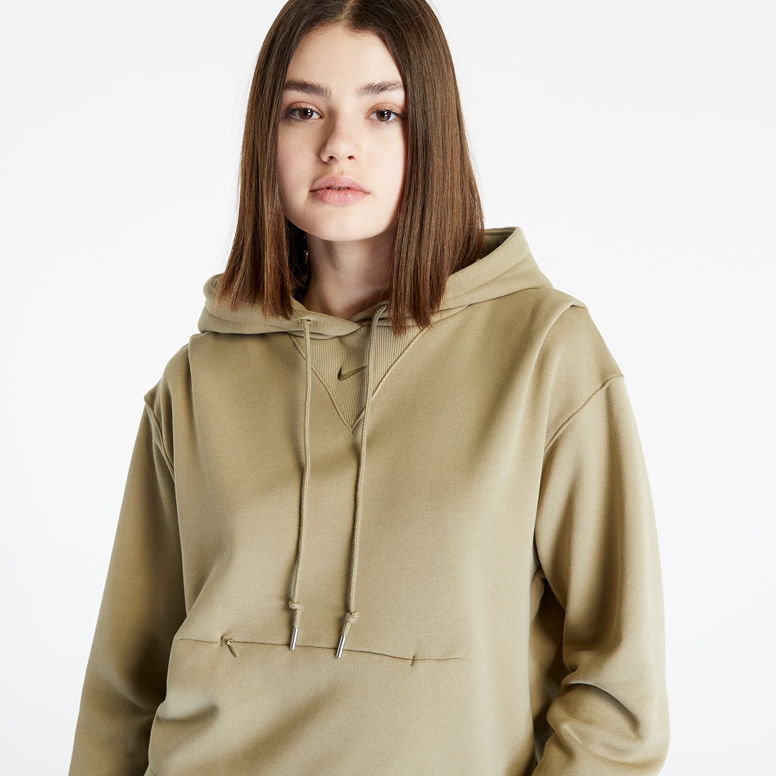 Mikiny Nike Sportswear Modern Fleece Women's Oversized French Terry Hoodie Neutral Olive/ Medium Olive
