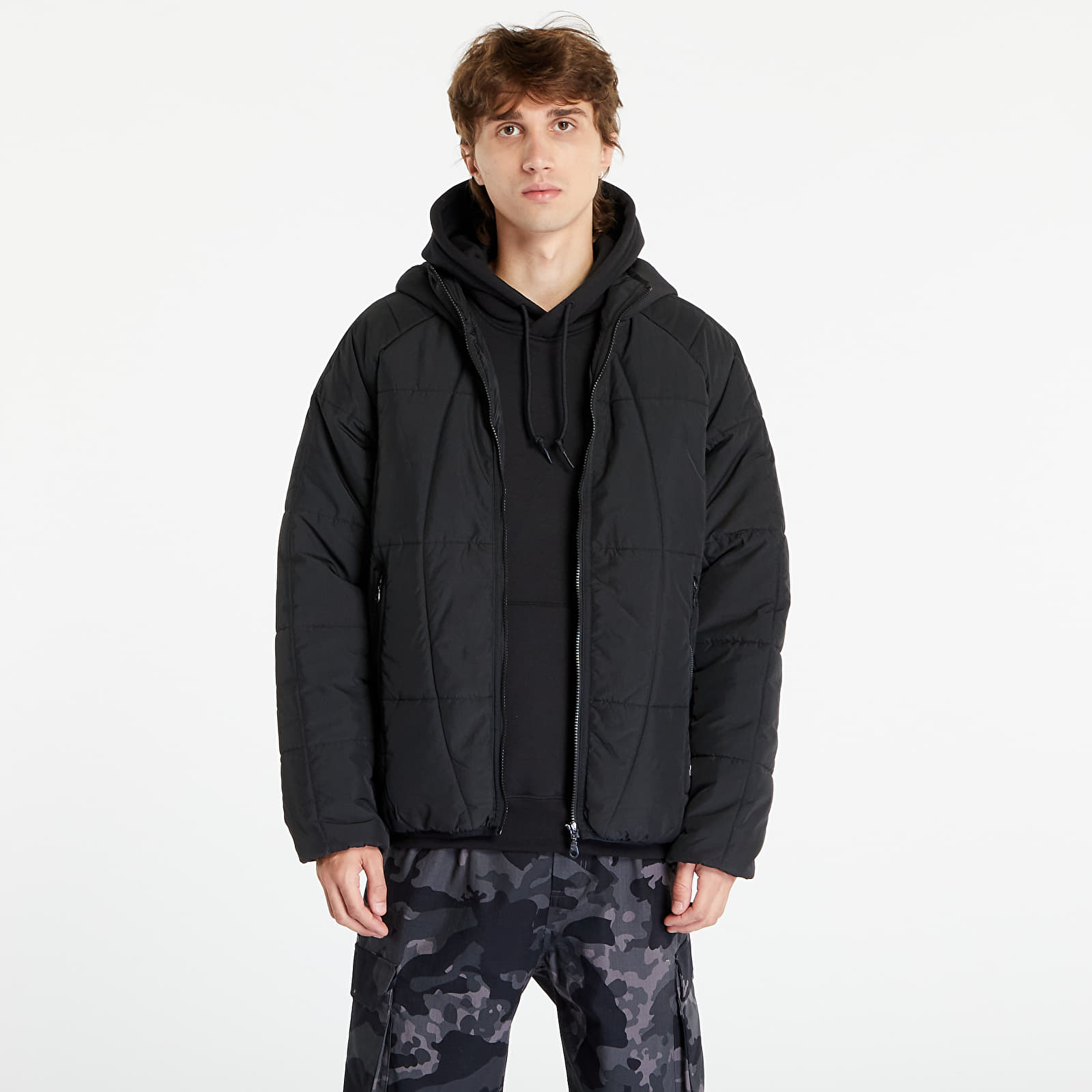 Adidas black quilted jacket 2025