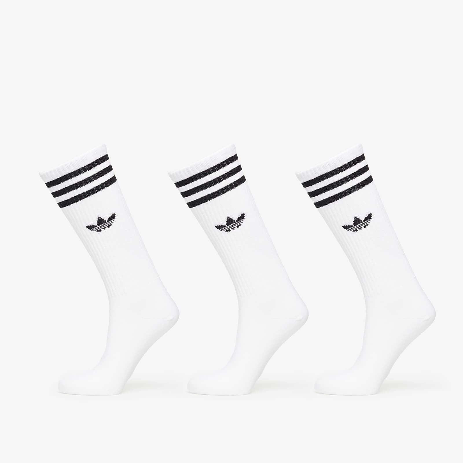 Doplňky adidas High Solid Crew Sock 3-Pack White