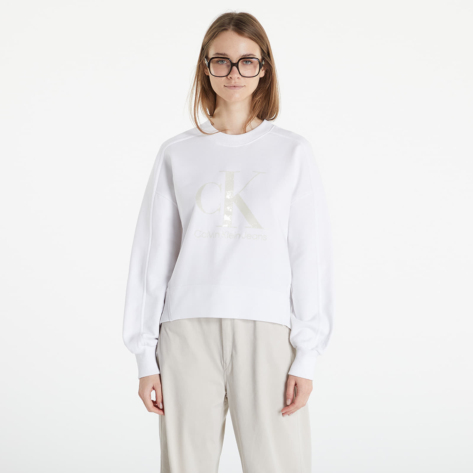 Moletons e blusas de moletom CALVIN KLEIN JEANS Calvin Klein Jeans Gel Monogram Crewneck Bright White