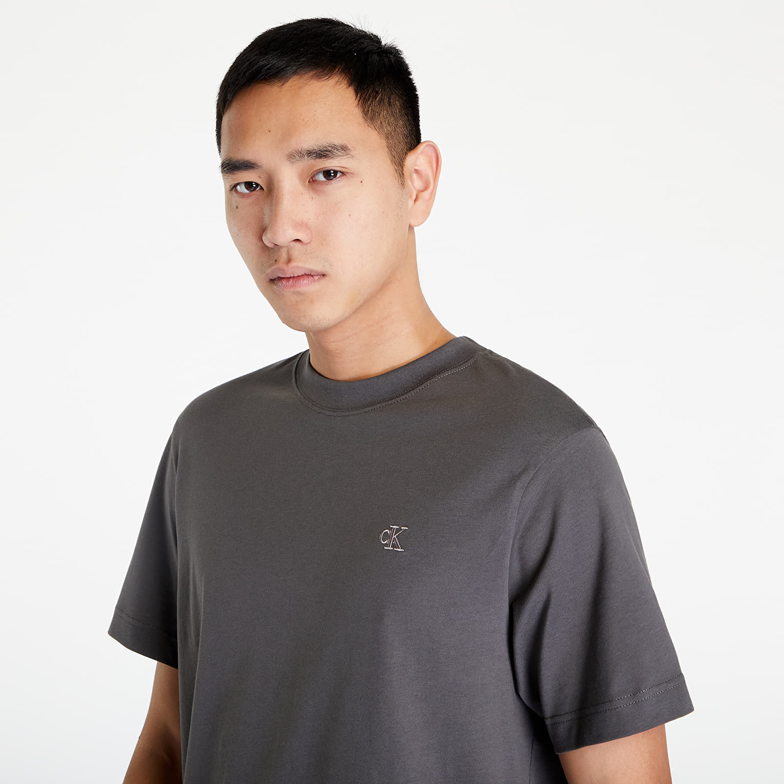 Tricouri  CALVIN KLEIN JEANS Logo Tape Tee Industrial Grey