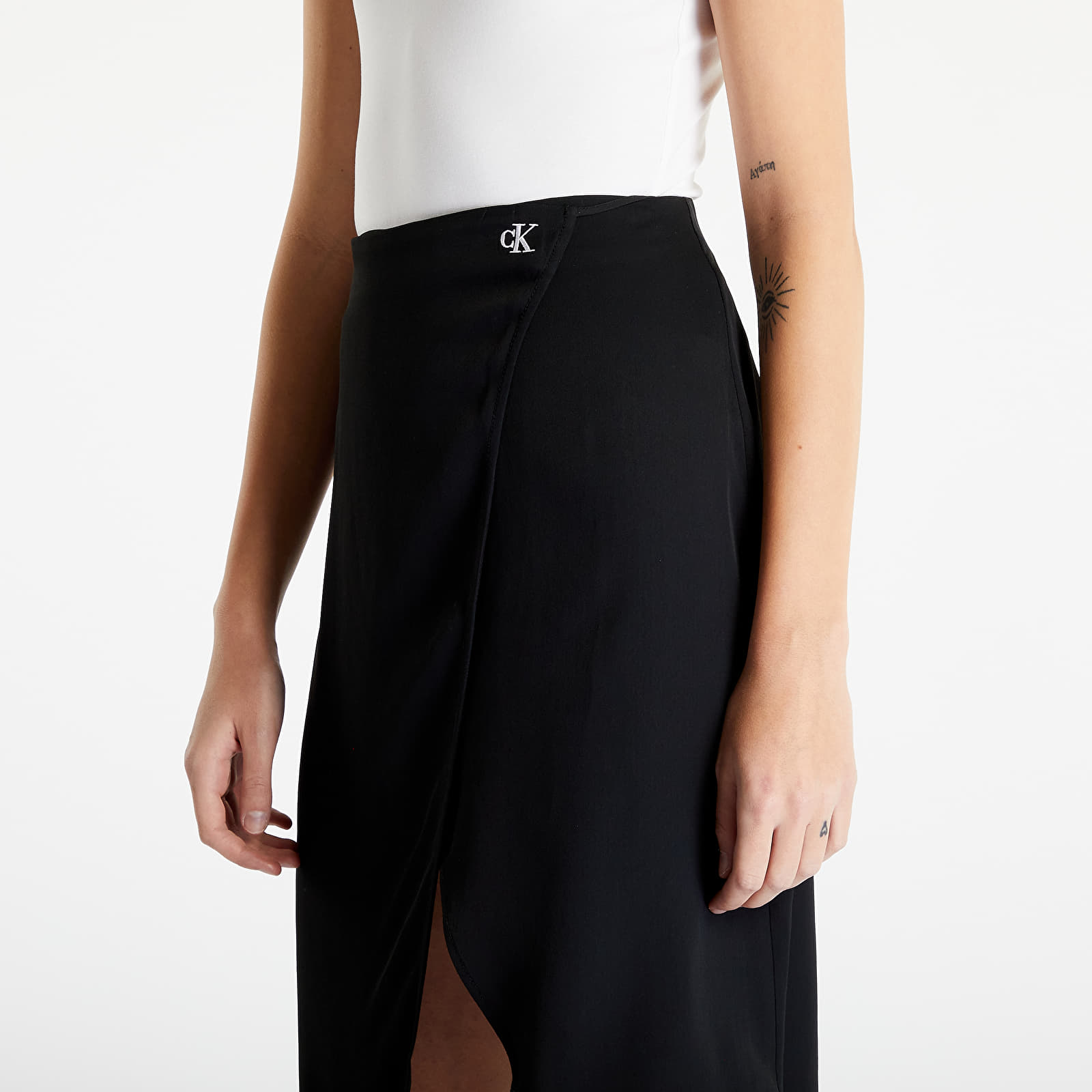 Skirts CALVIN KLEIN JEANS Tie Detail Midi Skirt Black