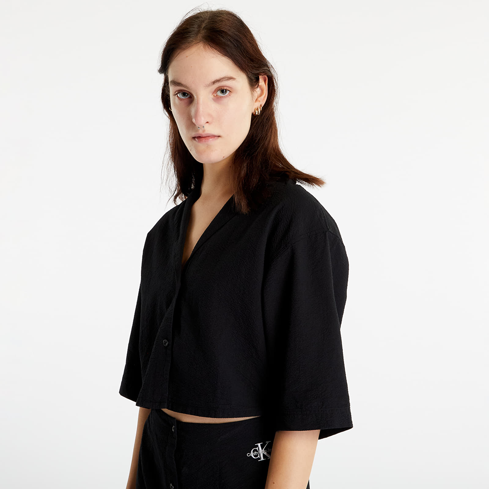 Šaty CALVIN KLEIN JEANS Short Sleeves Dress Black