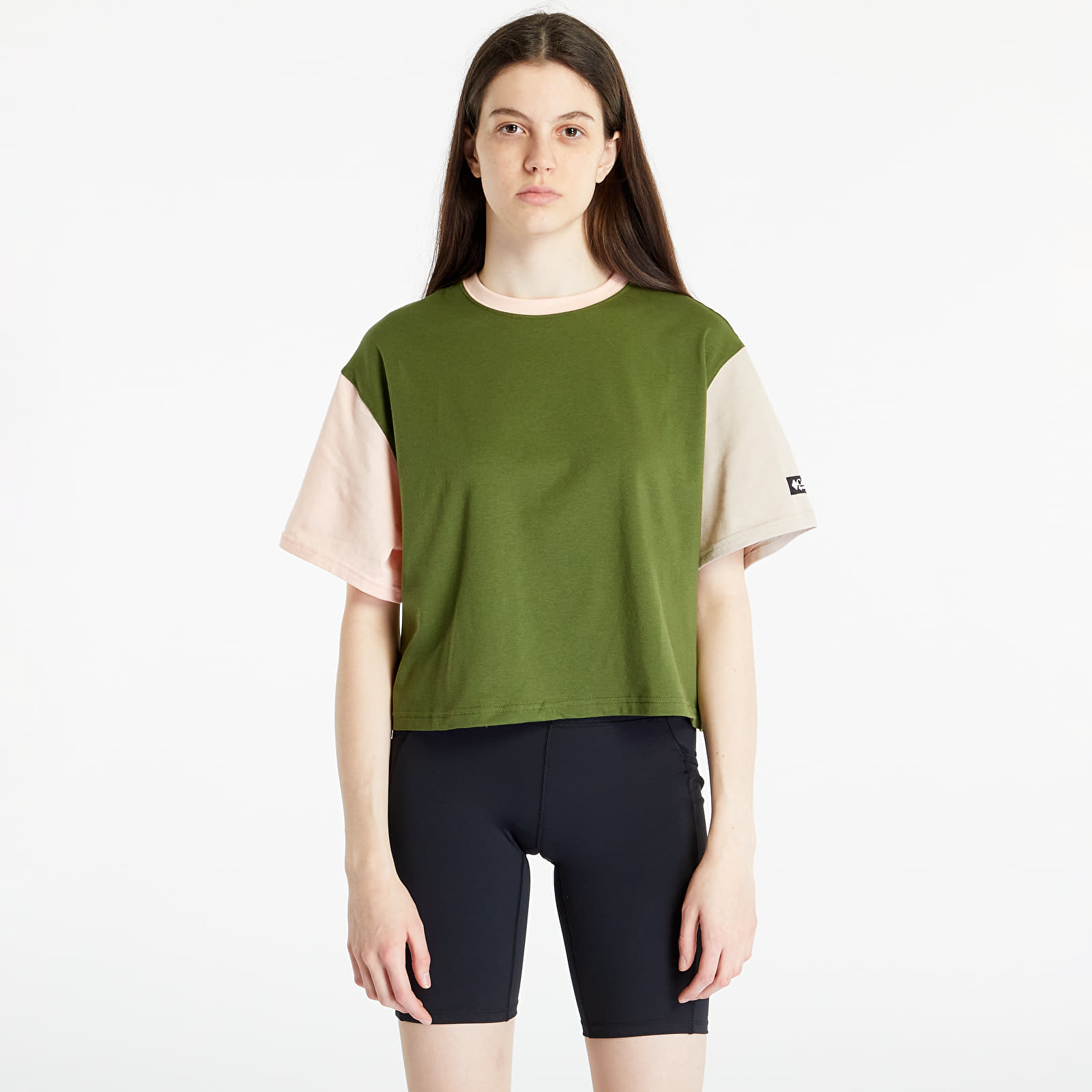 T-Shirts Columbia Deschutes Valley™ Cropped SS Tee Pesto/ Peach Blossom